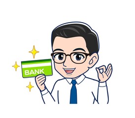 Young employee in a white shirt