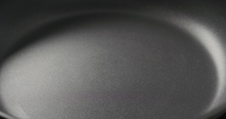 Empty non stick pan surface closeup