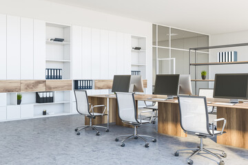 White open space office corner