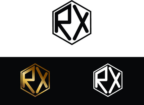 RX Hexagon Shape Minimalist Logo Design