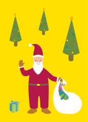 christmas, santa claus with gifts