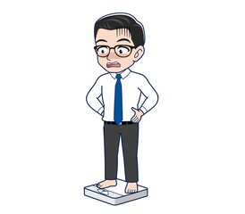 Fototapeta premium Young employee in a white shirt