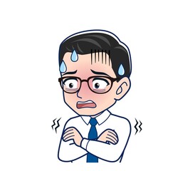 Young employee in a white shirt