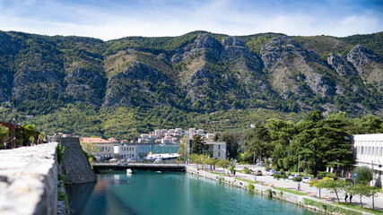 Harbour at Boka Kotor bay, Montenegro, Europe.