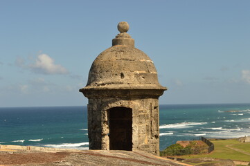 The old fortress and town of San Juan in Puerto Rico, Caribbean Ocean