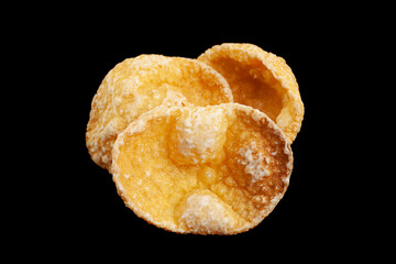 Yellow cornflakes closeup