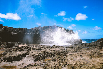 Fototapeta na wymiar Nakalele Blowhole, West Maui coast, Hawaii 