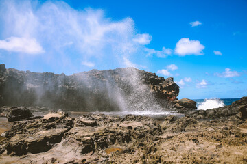 Fototapeta na wymiar Nakalele Blowhole, West Maui coast, Hawaii 