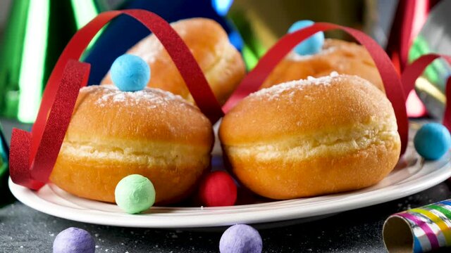 festive carnival donut with confetti