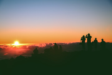 Fototapeta na wymiar Sunset at Haleakalā National Park, Maui, Hawaii