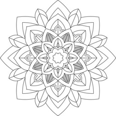 Easy Mandala coloring book simple and basic for beginners, seniors and children. Set of Mehndi flower pattern for Henna drawing and tattoo. Decoration in ethnic oriental, Indian style.	
