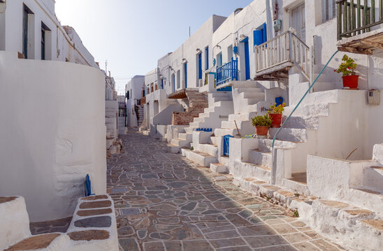 The picturesque castle with unique Cycladic architecture in Chora village, Folegandros island, Cyclades, Greece.
