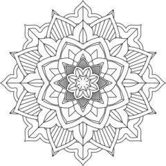 Easy Mandala coloring book simple and basic for beginners, seniors and children. Set of Mehndi flower pattern for Henna drawing and tattoo. Decoration in ethnic oriental, Indian style.	
