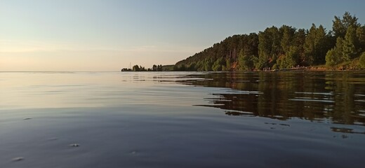 sunset over the lake
