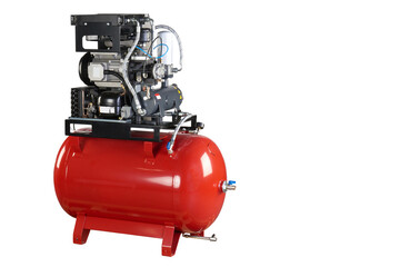 Air compressor. Professional equipment and tools. Industrial appliances. Isolated background
