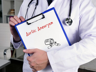 Conceptual photo about Aortic Aneurysm  with written text.
