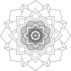 Easy Mandala coloring book simple and basic for beginners, seniors and children. Set of Mehndi flower pattern for Henna drawing and tattoo. Decoration in ethnic oriental, Indian style.
