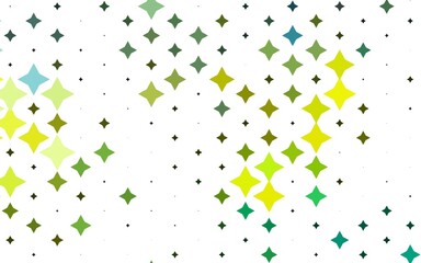 Light Green, Yellow vector template with sky stars.