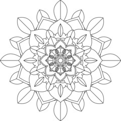Easy Mandala coloring book simple and basic for beginners, seniors and children. Set of Mehndi flower pattern for Henna drawing and tattoo. Decoration in ethnic oriental, Indian style.