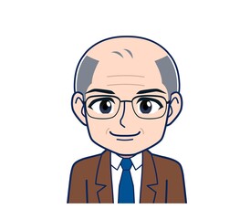 White-haired man in green short sleeves