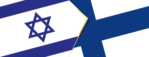 Israel and Finland flags, two vector flags.