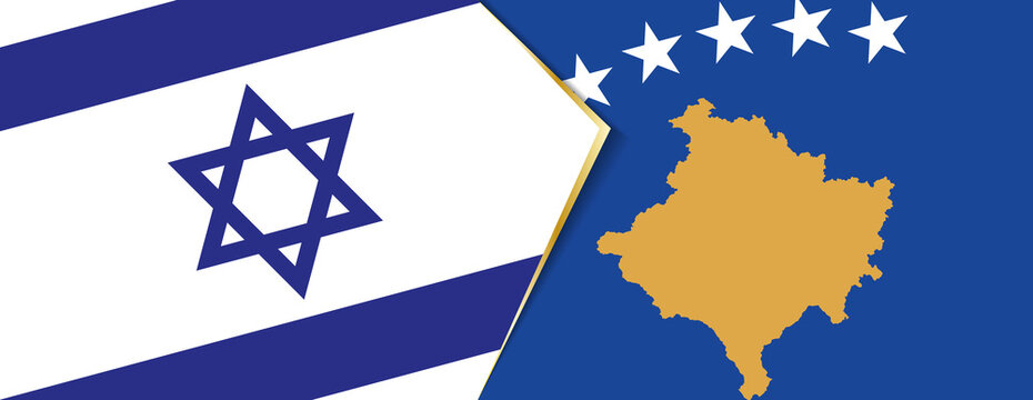 Israel And Kosovo Flags, Two Vector Flags.