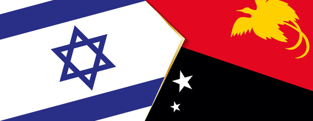 Israel and Papua New Guinea flags, two vector flags.