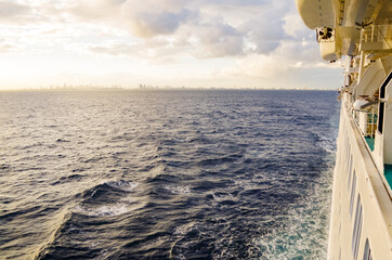 Sail away for Caribbean cruises on luxury cruiseship or cruise ship liner from Miami with city...