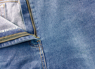 Blue jeans fabric. Empty denim background - 386131852