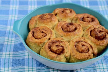 Fresh homemade Cinnamon rolls or Cinnamon buns

