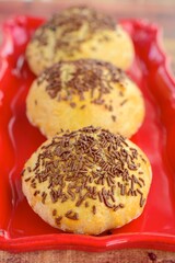 Bread buns with chocolate sprinkles