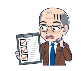 Elderly man in a brown jacket