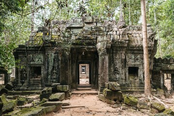 Angkor wat temple complex in Cambodia, Siem Reap Buddhist temple