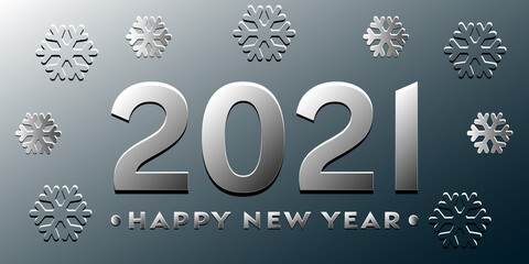Happy New Year 2021 banner. Vector illustration