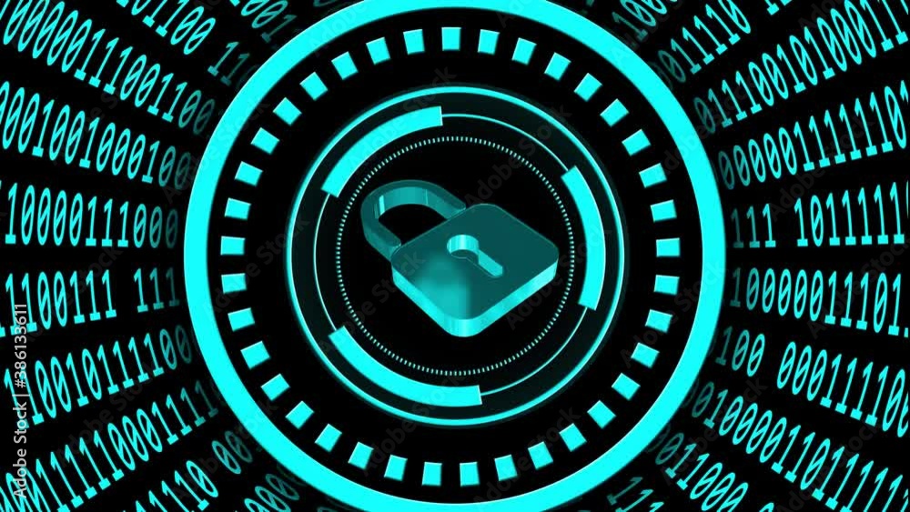 Poster abstract futuristic background of data flow - speed movement of varying binary code arranged in cyli