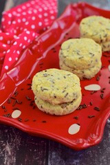 Homemade almond cookie with chocolate sprinkles