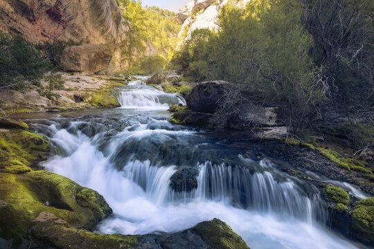 The Source of the Pitarque River in Teruel, Spain
