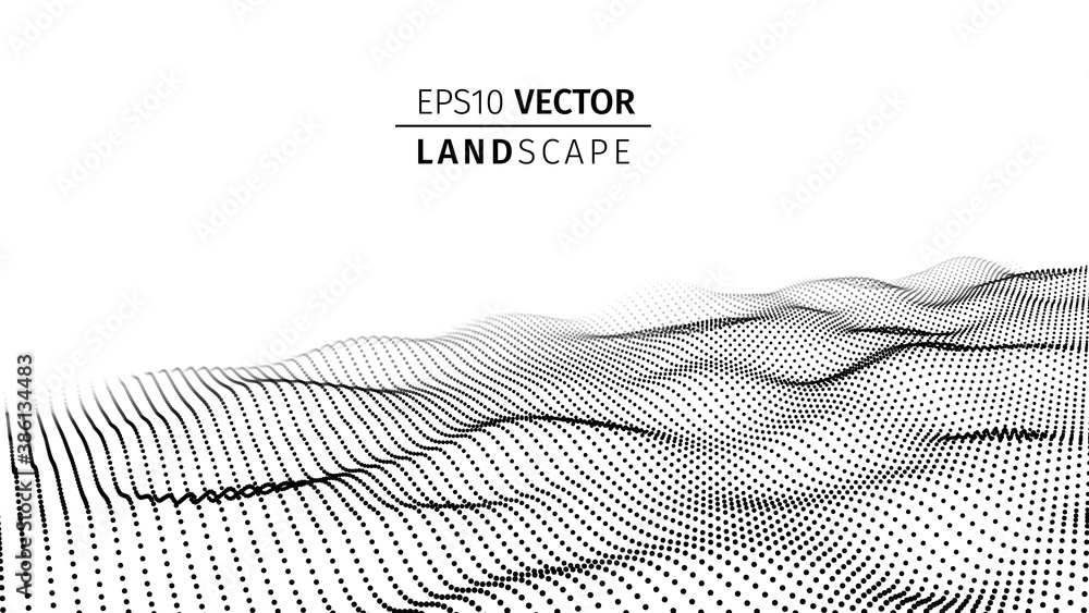 Poster abstract digital wave white background vector. abstract futuristic geometric background. 3d illustra