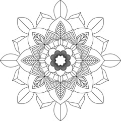 Easy Mandala coloring book simple and basic for beginners, seniors and children. Set of Mehndi flower pattern for Henna drawing and tattoo. Decoration in ethnic oriental, Indian style.