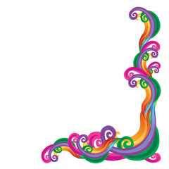 Obraz premium multicolored ornament, decoration for postcard, isolated object on white background, vector illustration,