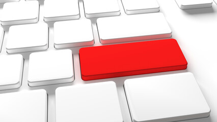 Blanck Keyboard button red color key pc