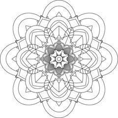 Easy Mandala coloring book simple and basic for beginners, seniors and children. Set of Mehndi flower pattern for Henna drawing and tattoo. Decoration in ethnic oriental, Indian style.