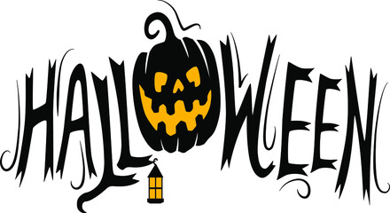 Halloween party greeting poster