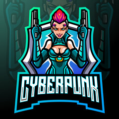 Cyberpunk esport logo mascot design