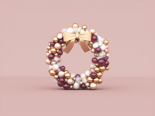 Abstract geometric balls with Christmas concept. 3d render.