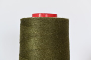 Close up green reel rope