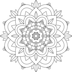 Easy Mandala coloring book simple and basic for beginners, seniors and children. Set of Mehndi flower pattern for Henna drawing and tattoo. Decoration in ethnic oriental, Indian style.