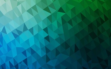 Dark Blue, Green vector polygon abstract backdrop.