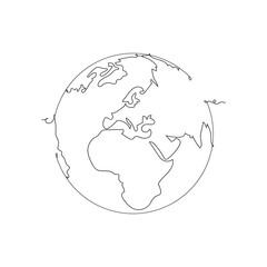Earth - one line drawing.  Vector illustration continuous line drawing