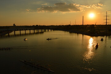 The riverside and architecture in Oklahoma City in the Midlands, United States